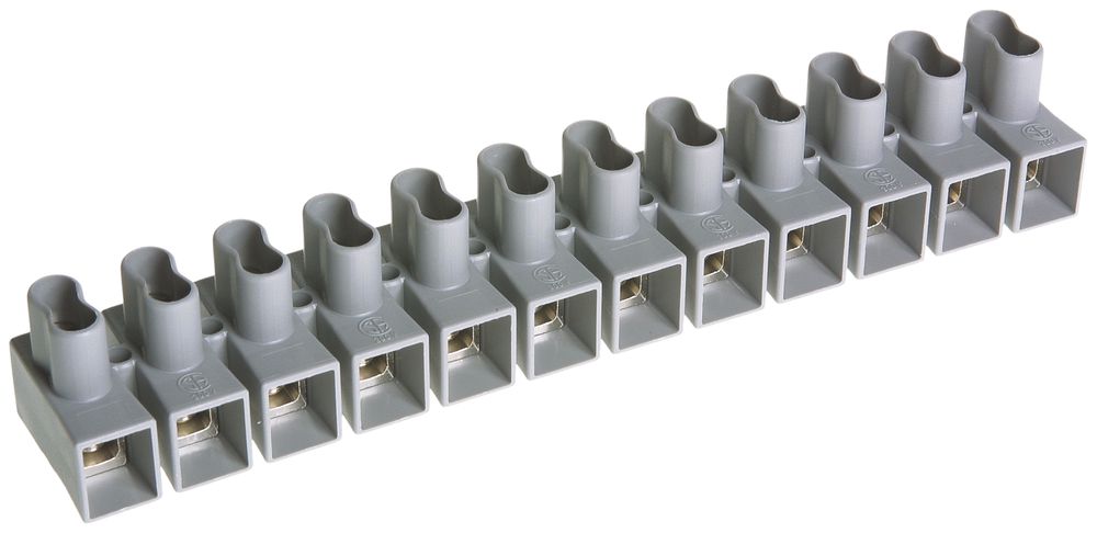 Barrette de bornes Woertz 12P 1…2.5mm² 24A 500V gris
