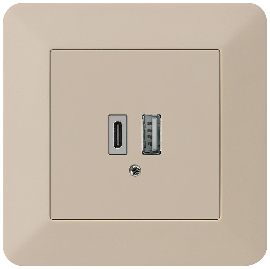 Prise de charge USB ENC kallysto.trend 18W PD 1×type A 1×type C beige