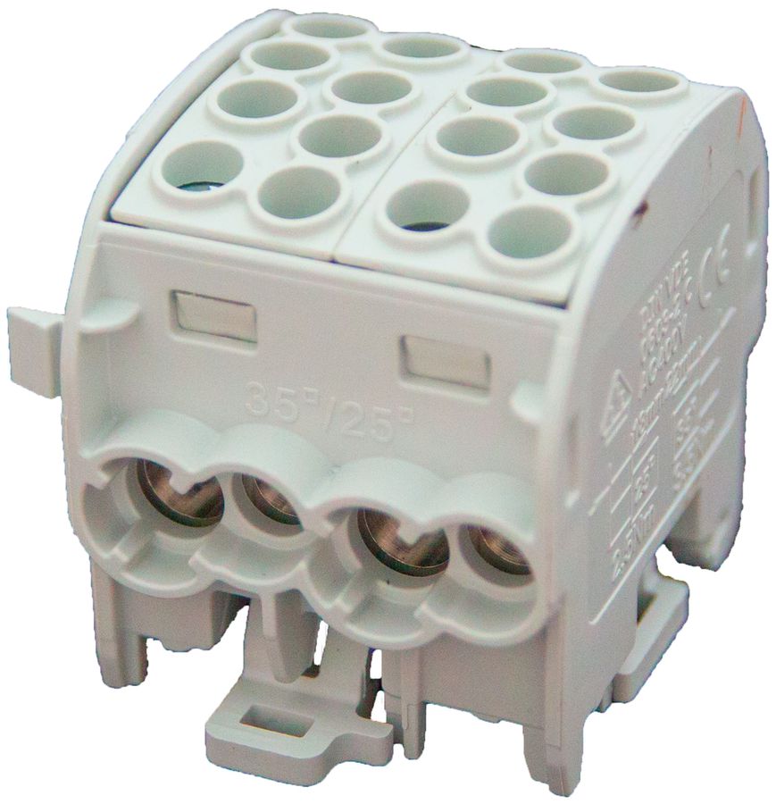 Verteilerblock Typ C 4×35/4×25mm² 125A Alu-CU grau