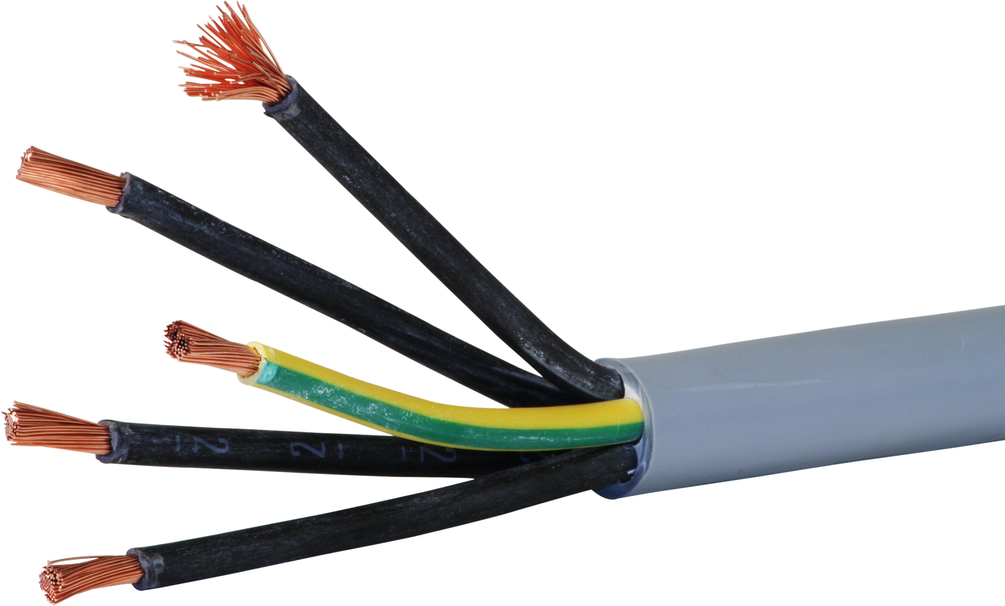 Câble de commande LiYY 5×10mm² numéroté gris