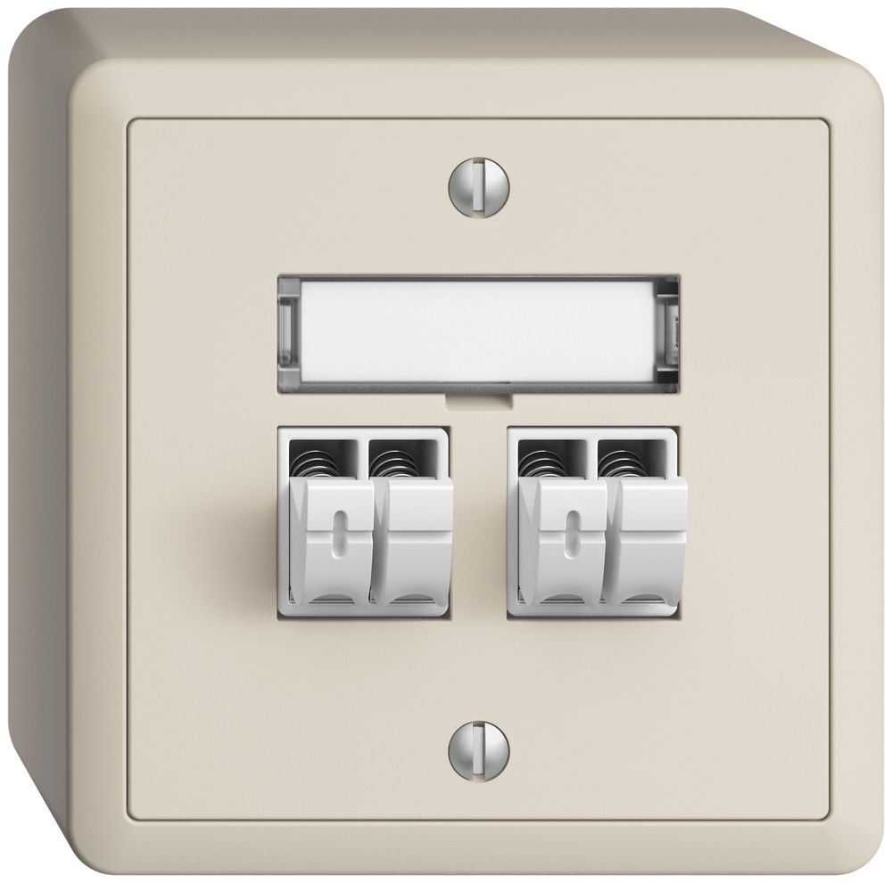 Prise audio AP Push Type EDIZIOdue FX, 2×, kit d'inscription, crema