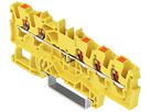 Borne de passage joignable WAGO TOPJOB S 1.5mm² 24A Push-in 5×1 TH35 jaune