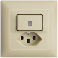 Combinaison lum. ENC A-R/1L+T23 vanille, EDIZIOdue avec lent. LED jaune