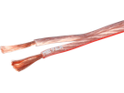 Lautsprecher-Flachkabel 2×1.5mm² transparent-rot Spule à 100m