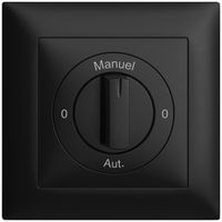 Kit front. 0-Auto-0-Main EDIZIOdue noir 88×88mm pour interr.rot