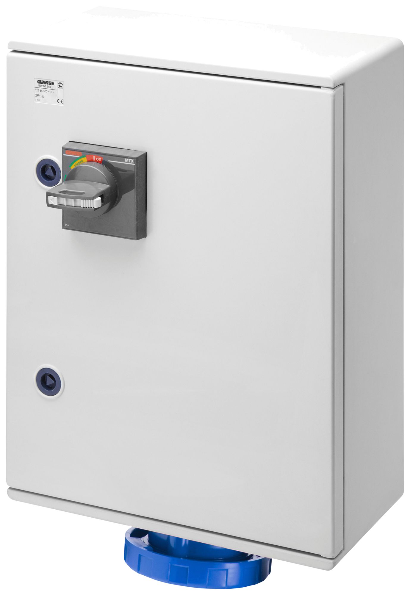 Presa CEE AP Gewiss IB 4P 125A 200…250V bl 9h bloccaggio elettri.automatica IP55