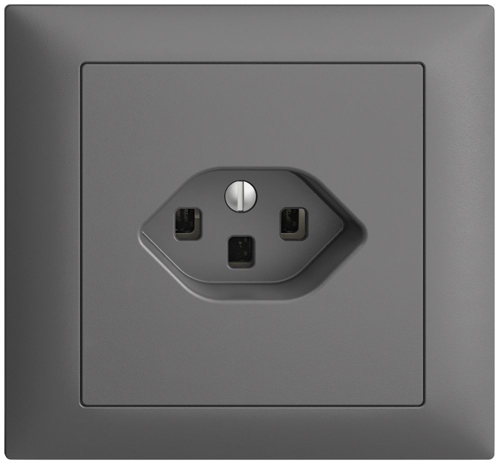 EB-Steckdose EDIZIOdue T23 16A dunkelgrau, mit Steckklemmen
