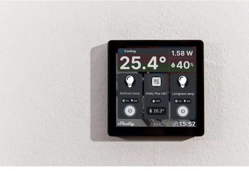 Shelly Android Wall Display black Touchscreen, Scenen, Steuern von Geräten