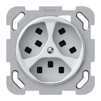 UP-Steckdose origin 3×Typ 23 16A 230V 77×77mm weiss