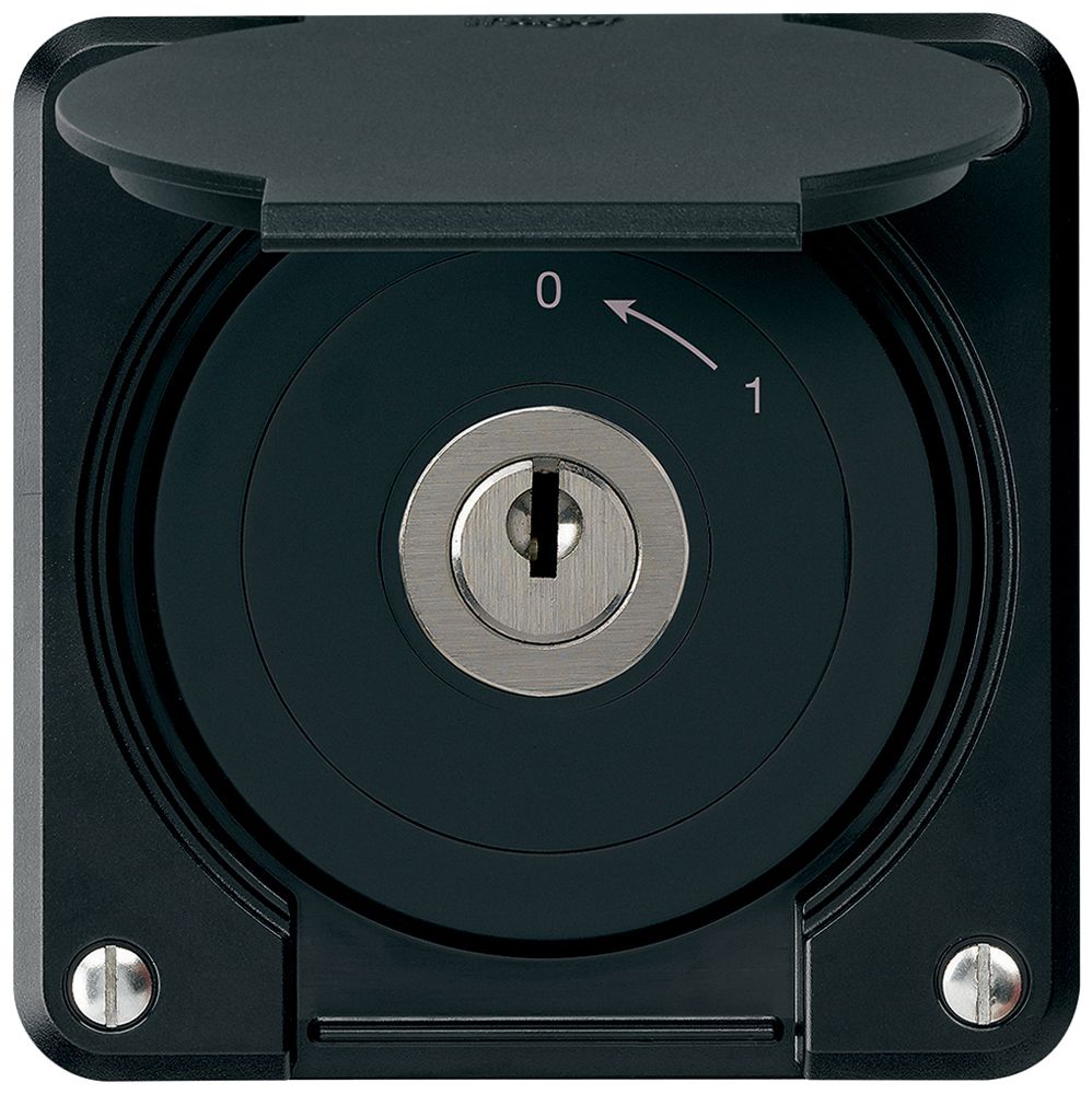UP-Schlüsselschwenktaster robusto IP55 schwarz mit Deckel 2P