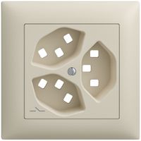 UP-Montageset Feller EDIZIOdue, für Steckdose 3×T23 1×getrennt, crema