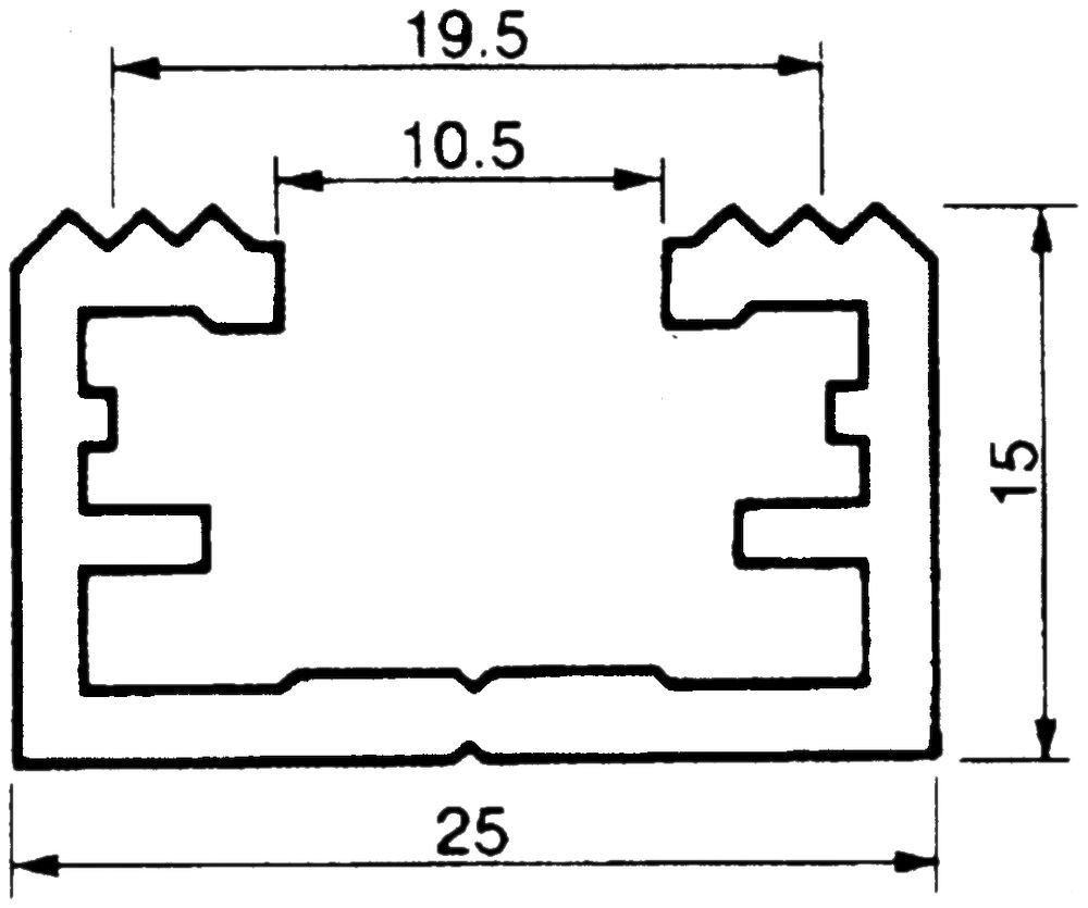 Barre de fixation Almatec 25×15mm L=6m dentelé