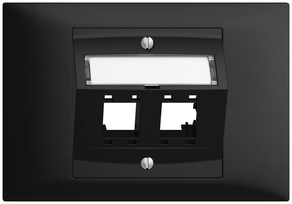 Kit de montage INC Edue BKE, avec capot de sortie oblique, pour 2×RJ45, noir