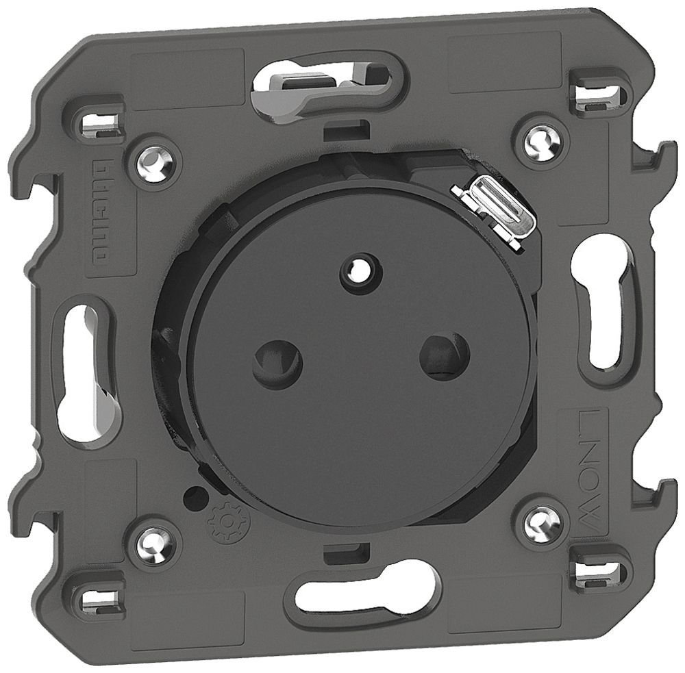 Steckdose Living Now FR mit integriertem USB-C 2 Module schwarz