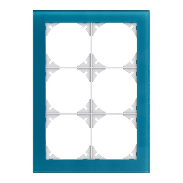Abdeckrahmen EDIZIOdue prestige 3×2 glas indigo