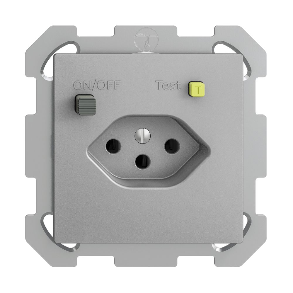 UP-Steckdose EDIZIOdue T13 FI 30mA FM, silver