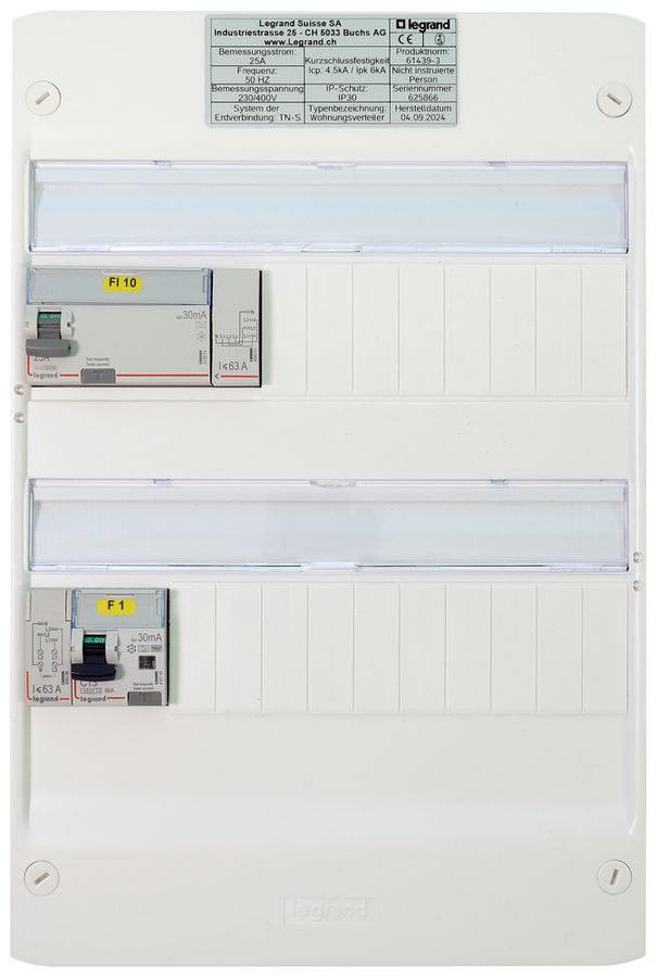 Petit tableau de distribution AP Legrand 2-rangées 26 UM blanc