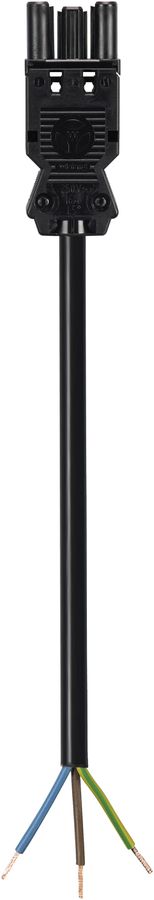 Anschlussleitung 3P 3m schwarz mit 1 Buchse GST 18i3 K1-B1.5 HF