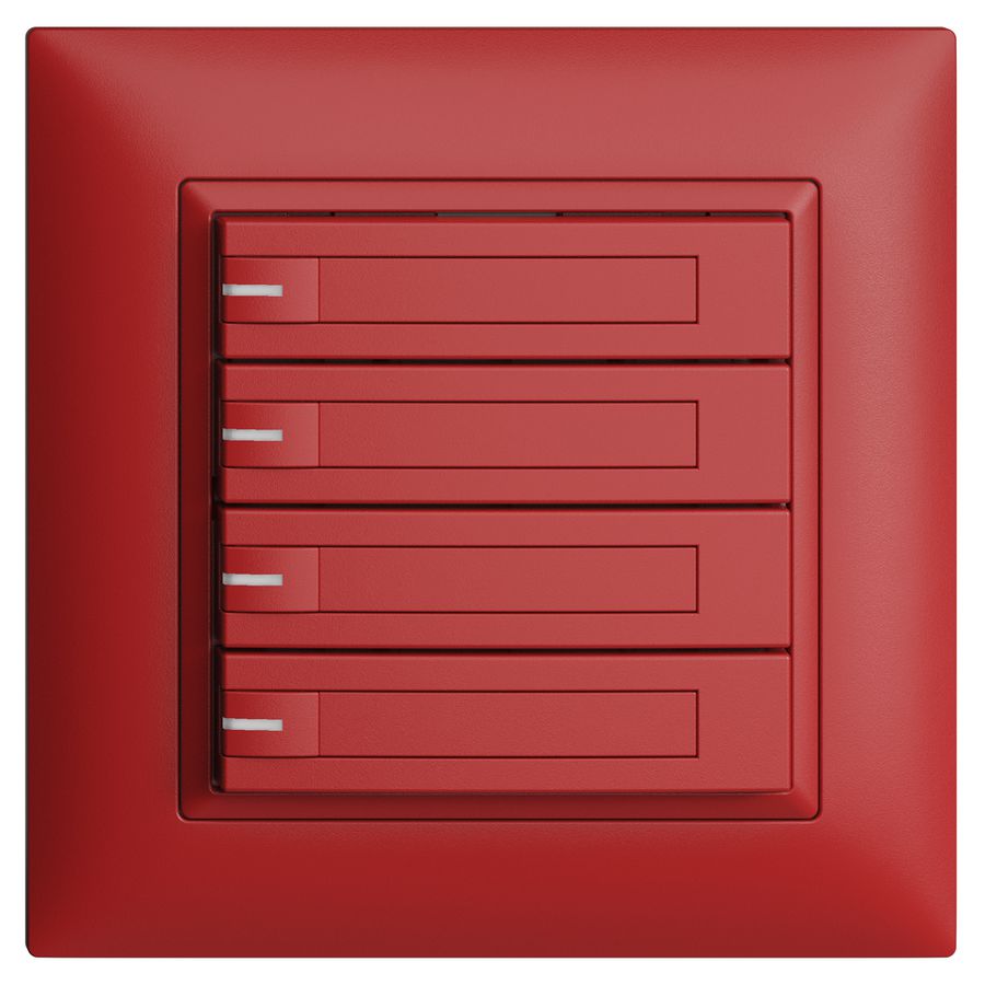 UP-KNX-Taster RGB EDUE FMI, 250mW, m.RGB-LED, m.Papier, 4×Taste, 1×Tastenb., ber