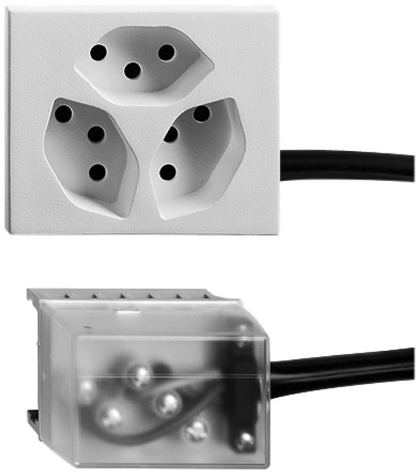 EB-Steckdose FLF 3×T13 FP L3 weiss FH ST Ecobus power