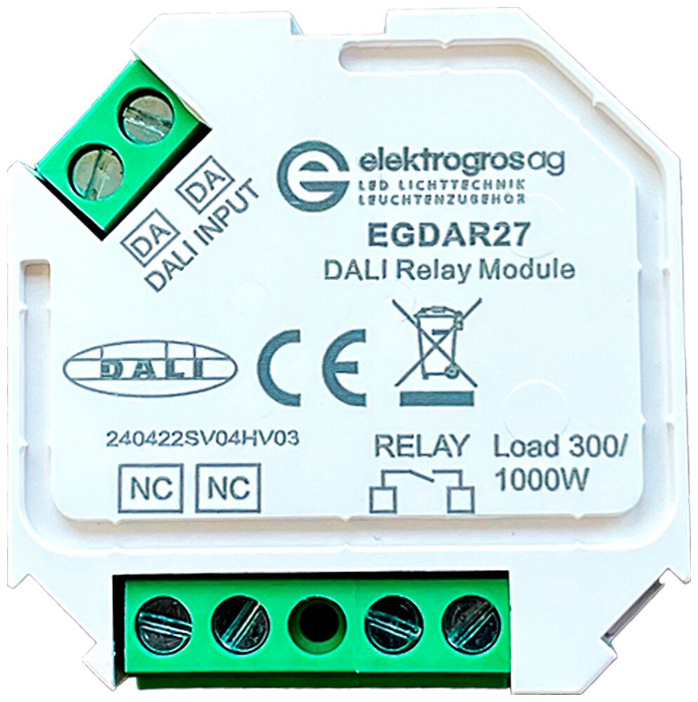 EB-Relaismodul Elektrogros DALI2 EGDAR27 DALI 1-Kan 4.3A 1000W 100…240V IP20