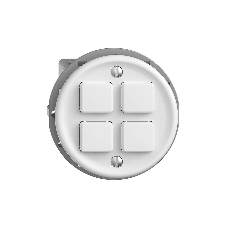 Poussoir KNX ENC STANDARDdue 4×avec LED RGB, avec capteur de température blanc