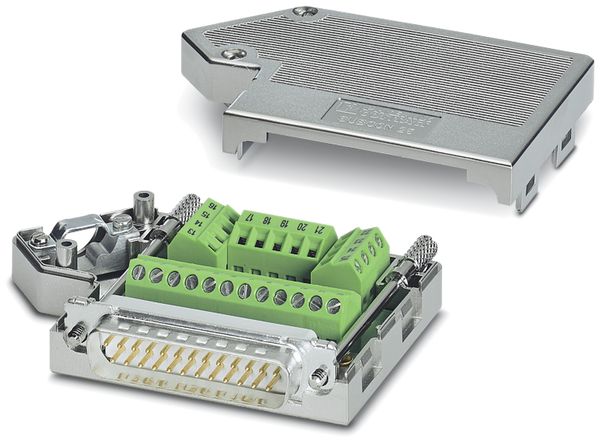 Fiche D-Sub 25L mâle blindé avec bornes à vis