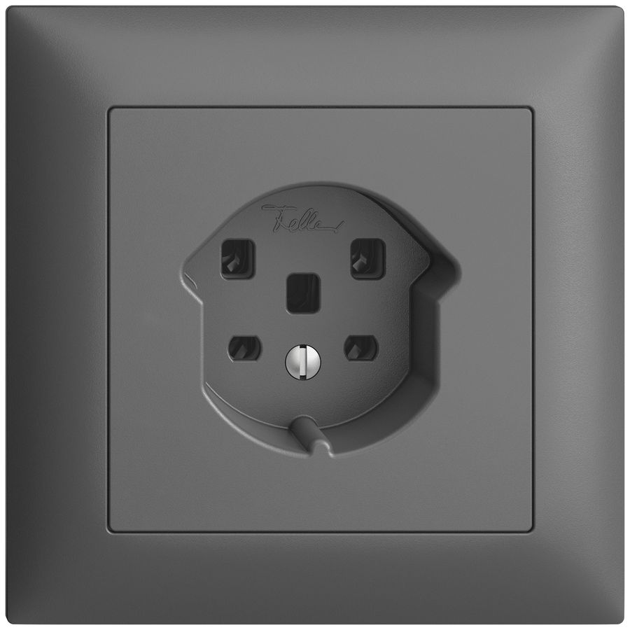 UP-Steckdose EDIZIOdue T25 16A dunkelgrau, Schraubklemmen