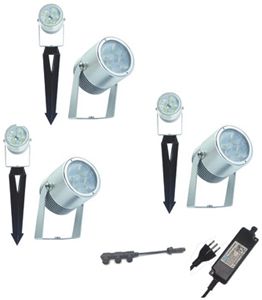 LED-Spiessleuchte KOLIBRI Set à 3Stk, 24VDC, 4W, 370lm, 2700K, IP67, Al eloxiert
