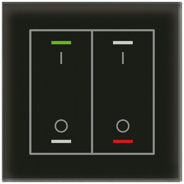 UP-Taster KNX RGBW MDT GTL-2TBS.02S 2T/4B Temp Glas schwarz "I/O"