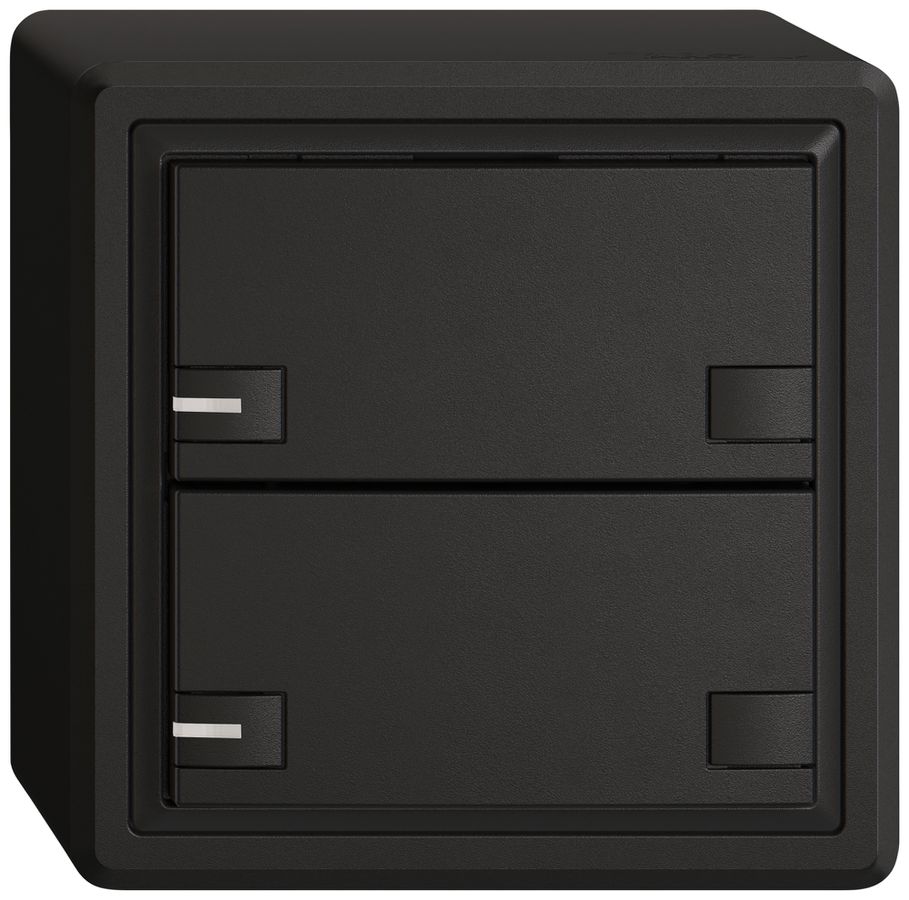 Poussoir universel AP EDIZIO.liv UNI SNAPFIX® a.LED RGB 2× comm.2T no