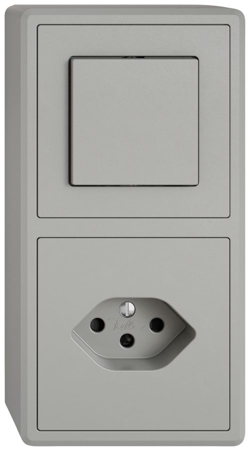 AP-Kombination EDIZIO.liv SNAPFIX® 2×1 140×74mm Schema 3/1L+1×T13 hellgrau