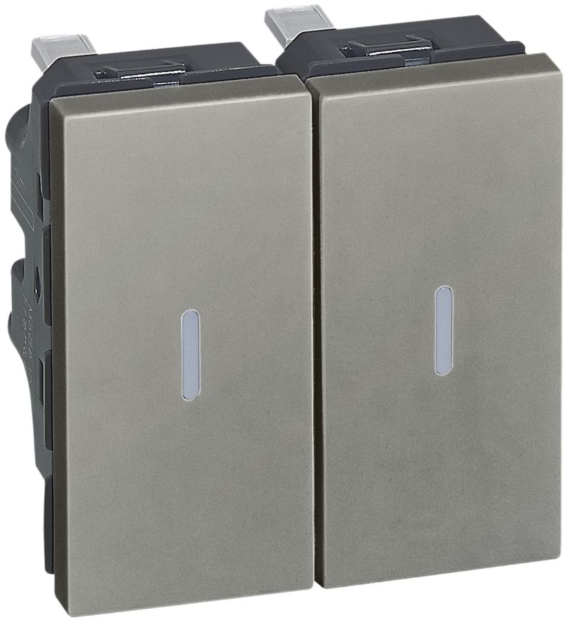 EB-Doppel-Wechselschalter 3+3 ARTEOR, magnesium