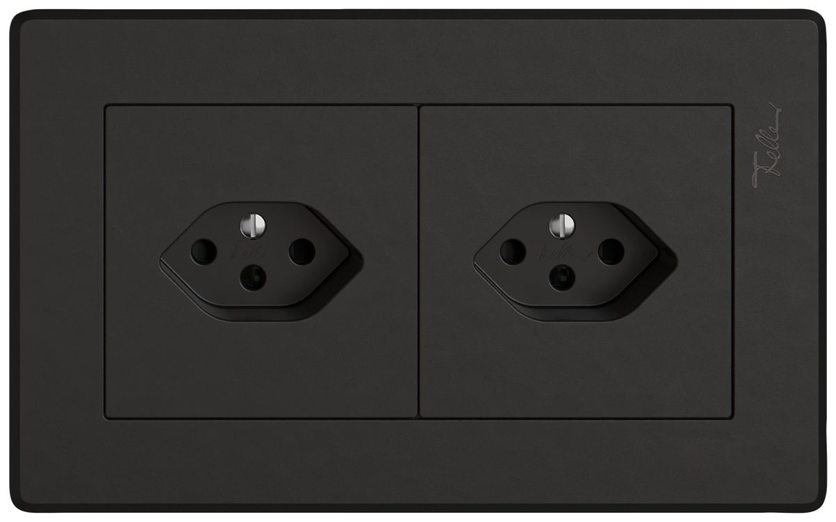 Combinazione INC EDIZIO.liv SNAPFIX® 1×2 96×156mm 1×T13+1×T13 nero