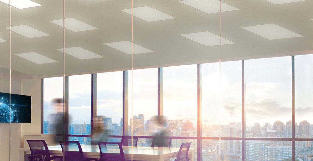 EB-LED-Deckenleuchte ESYLUX STELLA, DALI, 36W 4000K 600×600mm IP20 prism.weiss