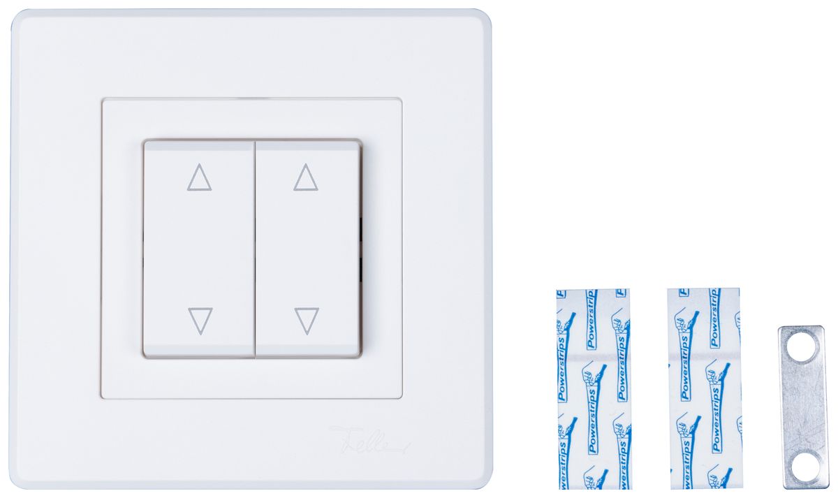 Émetteur mural AP Omnio double touche avec inscription flèche 4 canaux bc