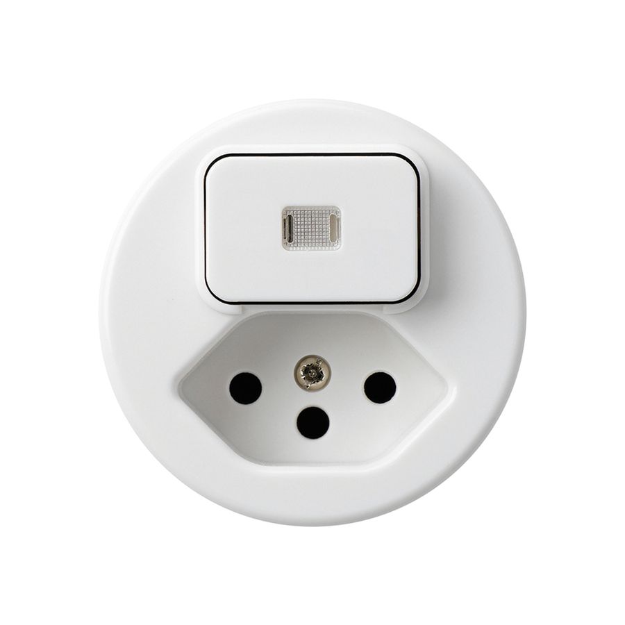 Einsatz zu UP-Leuchtkombination basico 3/1L +Typ 13 weiss mit Kinderschutz