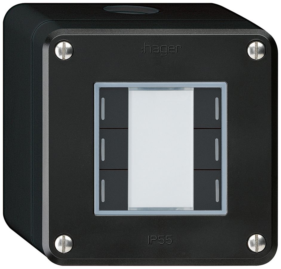 AP-Taster robusto Q KNX 6× RGB LED s/e-link schwarz