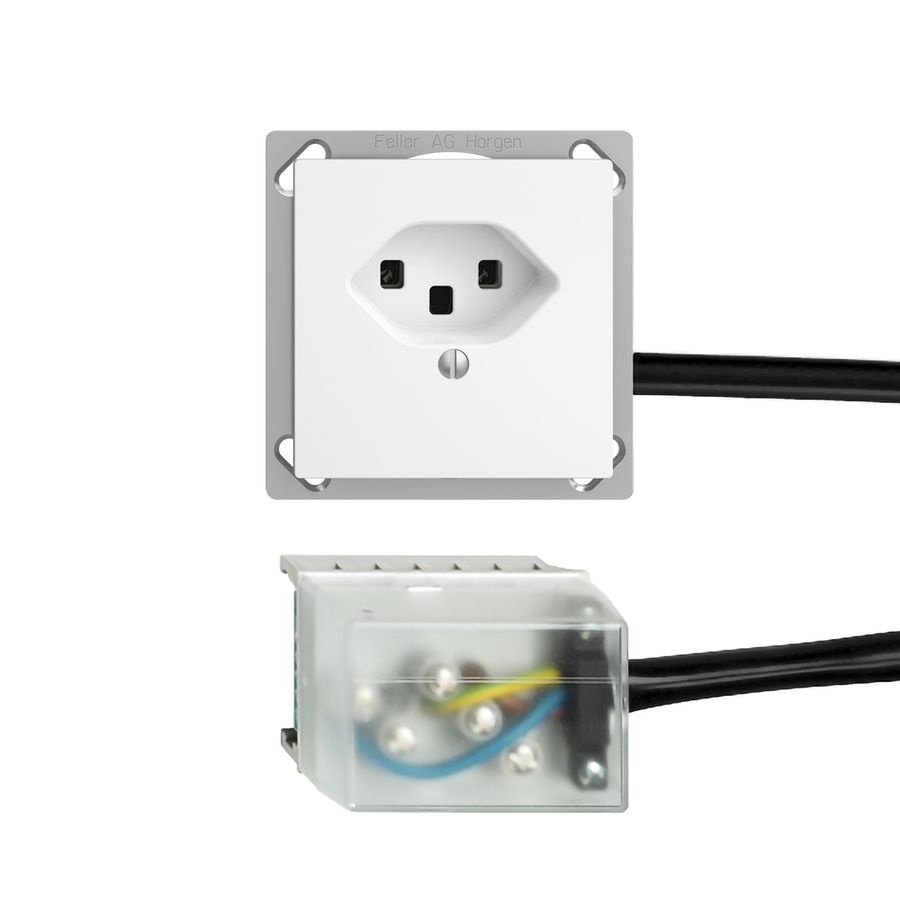 Prise INC EDIZIOdue T23 L2 blanc pour câble plat Powerbus