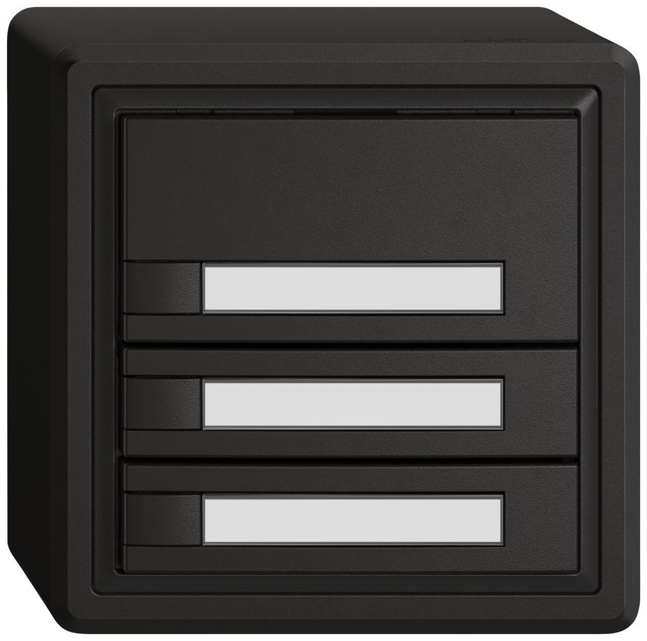 AP-Universaltaster EDIZIO.liv UNI SNAPFIX® 5…48V o.LED 3× 1-Tbed.Pap.sz