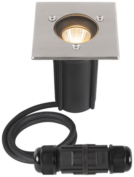 EB-LED-Bodenleuchte SLV DASAR S IP67 4W 350lm 830 24° 95×95mm Edelstahl