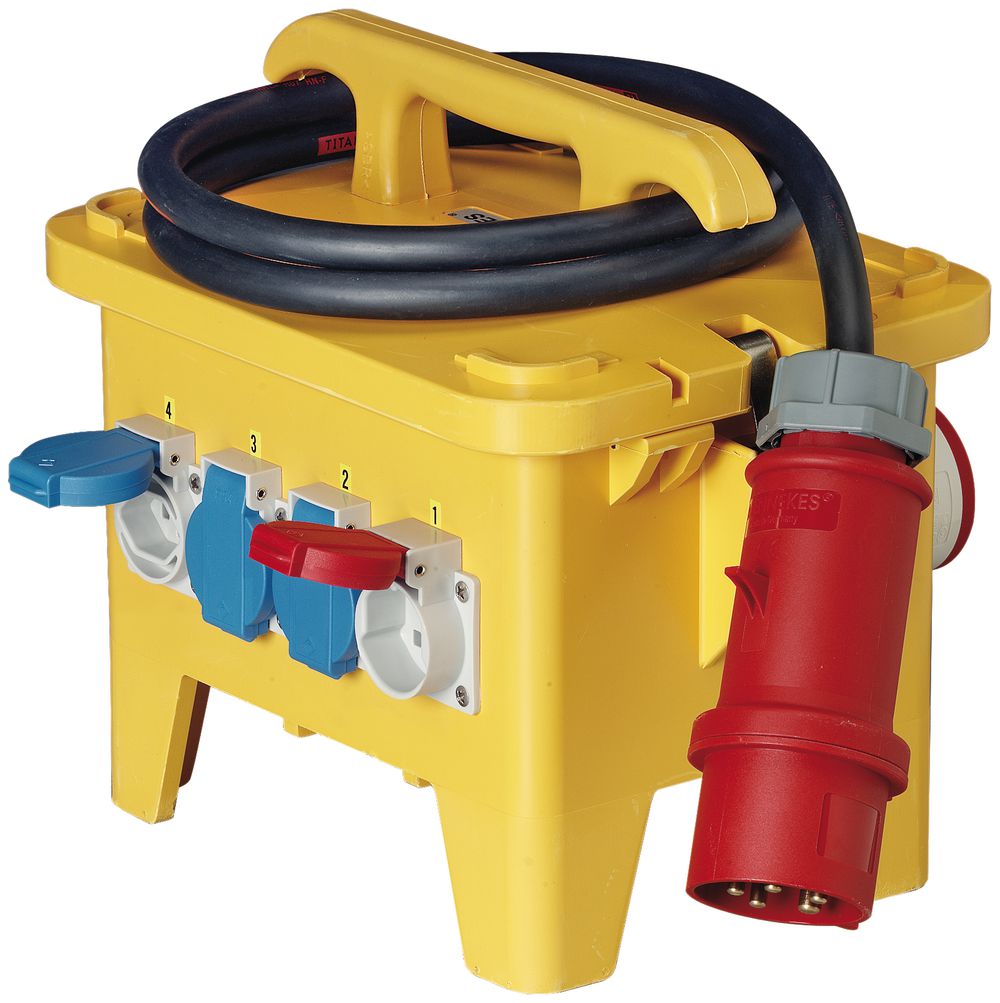 Stromverteiler EverGum 40A 1×FI 4×LS 3×T23 1×T25/CEE16/CEE32 2m CEE32