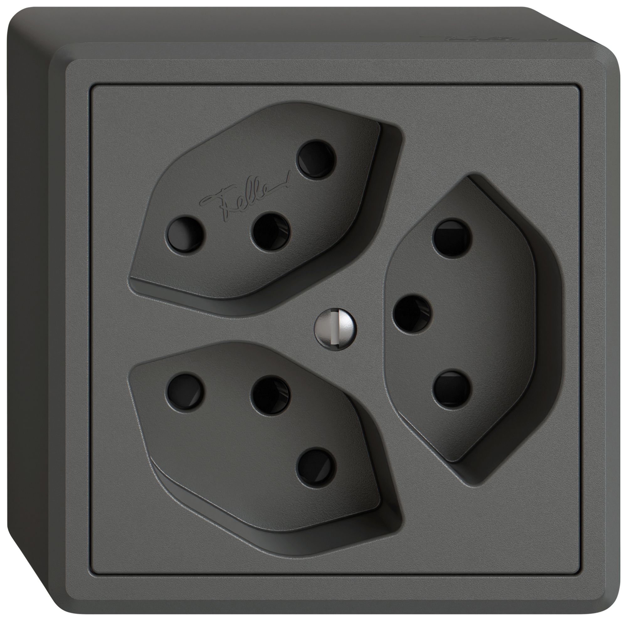 AP-Steckdose EDIZIO.liv SNAPFIX® 3×T13 mit Shutter dgu