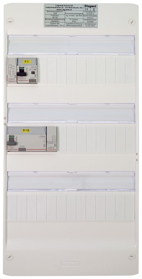 Petit tableau de distribution AP Legrand 3-rangées 39 UM blanc