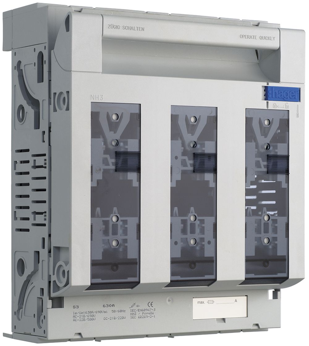 Coupe-circuit HPC weber.silas DIN3 690VAC 630A saillie/profilé sortie haut/bas