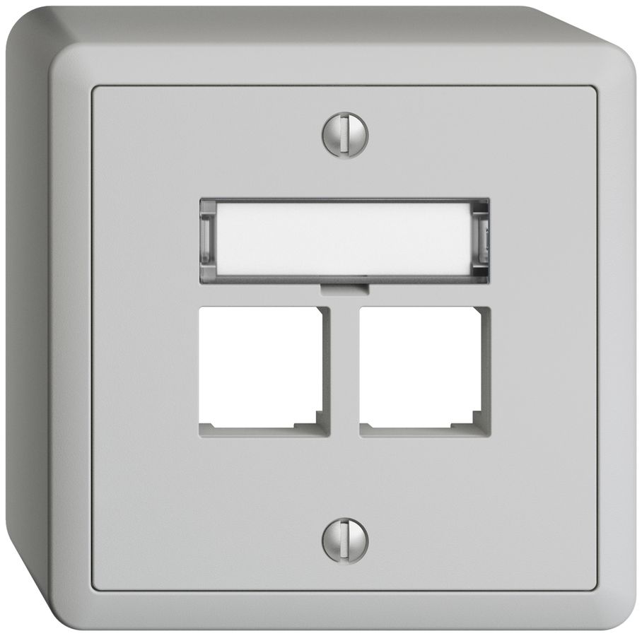 AP-Montageset S-One EDIZIOdue FX für 2×RJ45 gerade, hellgrau