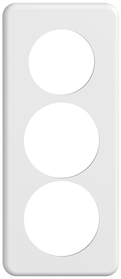 Abdeckplatte STANDARDdue 3×1 weiss 1×Ø50, 2×Ø58