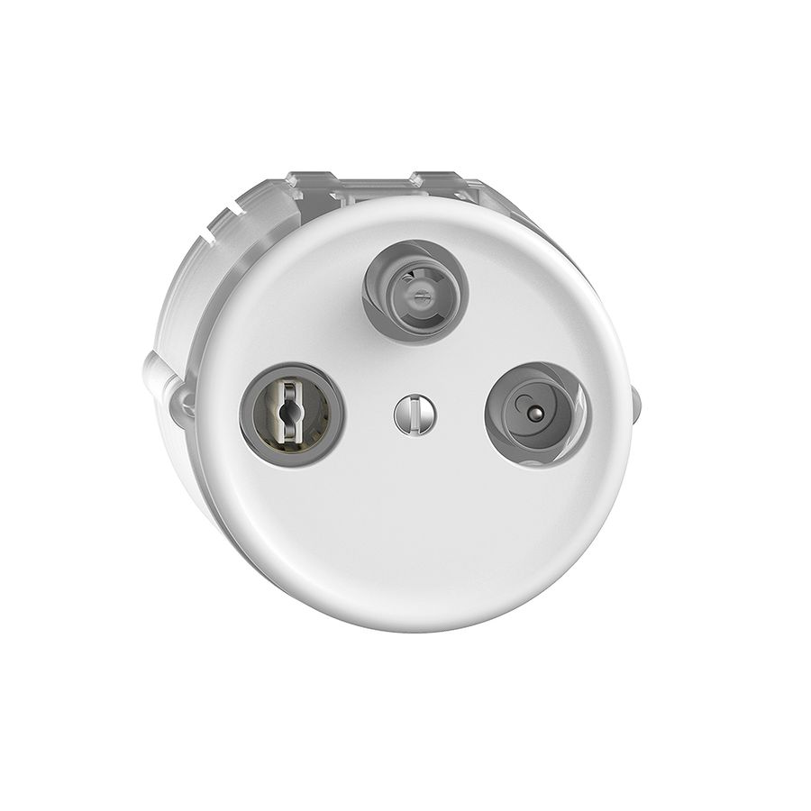 Prise d'antenne SAT DB52 STANDARDdue blanc avec IEC/F