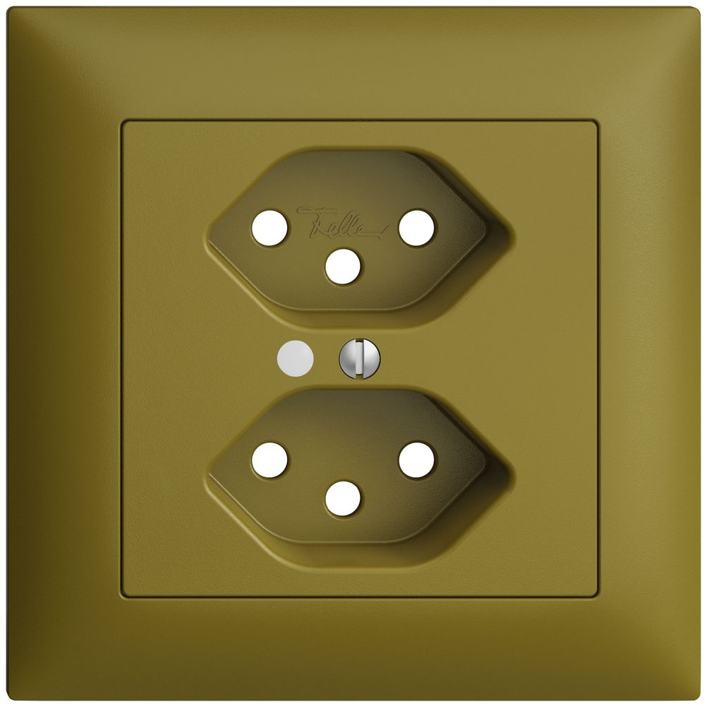 UP-Frontset EDIZIOdue olive 88×88mm 2×T13 mit Linse