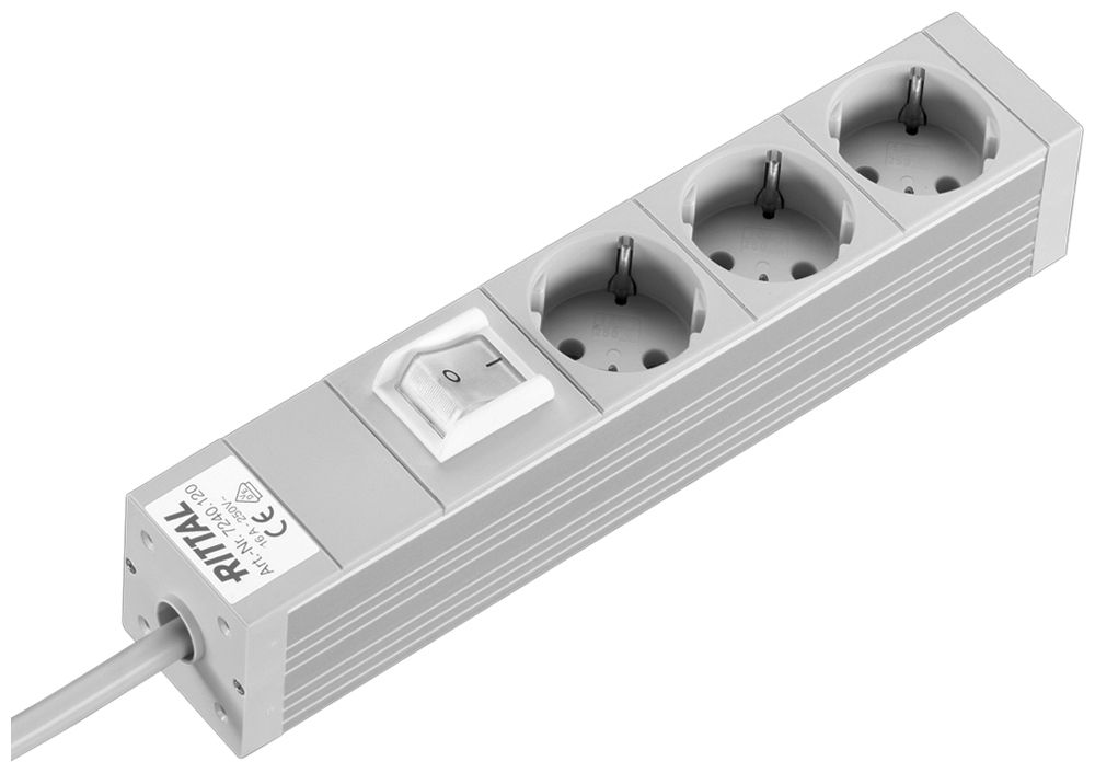 Presa multipla Rittal DK 7240.120 230VAC/16A 3×SCHUKO interruttore